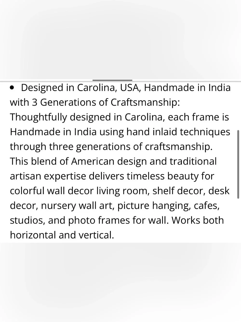 Handicrafts Home Mosaic Blue Picture Frame Tabletop or Wall Hang 8x10”